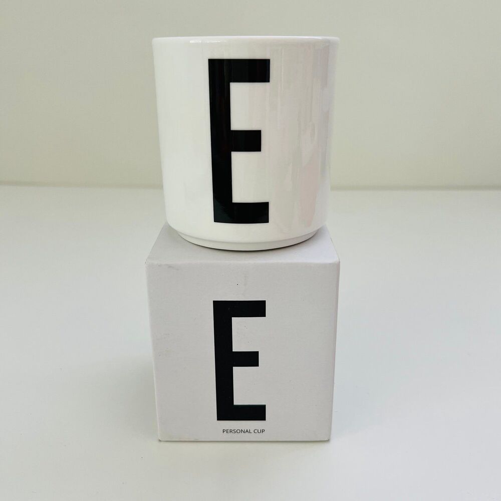 DESIGN LETTERS Porcelain Monogrammed Initial Coffee Mug - E